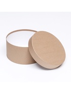 Коробка подарочная круглая, шляпная, крафт, 25×12 см - Фото 4