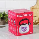 УЦЕНКА Чайник со свистком из нержавеющей стали Доляна «Сердце», 3 л, с индикатором нагрева 9824508