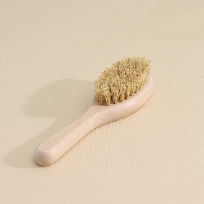 Щетка массажная для тела на ручке, натуральная щетина, 18×5×4 см 36564