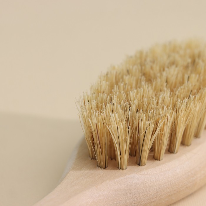 Щетка массажная для тела на ручке, натуральная щетина, 18×5×4 см 36564