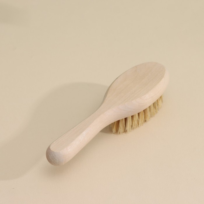 Щетка массажная для тела на ручке, натуральная щетина, 18×5×4 см 36564