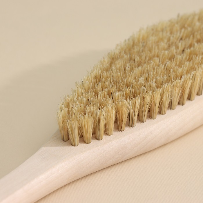 Щетка массажная для тела на длинной ручке, натуральная щетина, 39×7×4 см 36565
