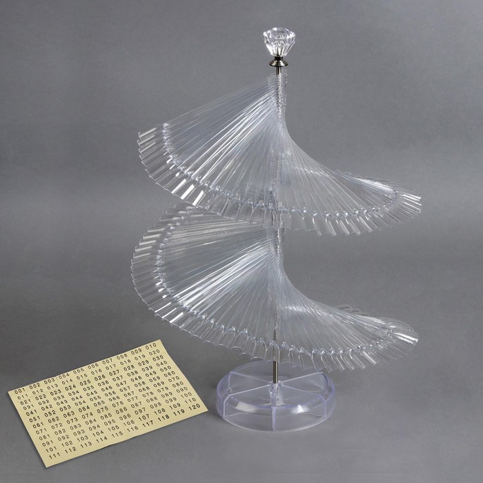 Палитра-стойка для лаков, 120 ногтей, наклейки с номерами, цвет «слоновая кость» 36604