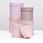 Набор шляпных подарочных коробок 5 в 1 «Пудра»,20×20×20‒13.5×13.5×13.5 см - Фото 3