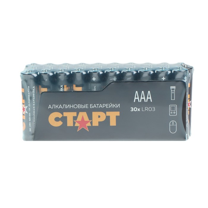 Батарейка алкалиновая СТАРТ, AАA, LR03-30BOX, 1.5В, бокс, 30 шт.