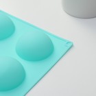 Форма для выпечки Доляна «Полусферы», силикон, 28×16,2×2,5см (d=5,4 см), 8 ячеек, цвет мятный - Фото 3