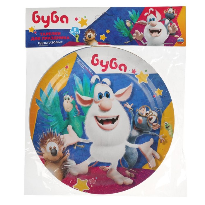 Тарелки бумажные «Буба», в наборе 6 шт., 18 см 9767237