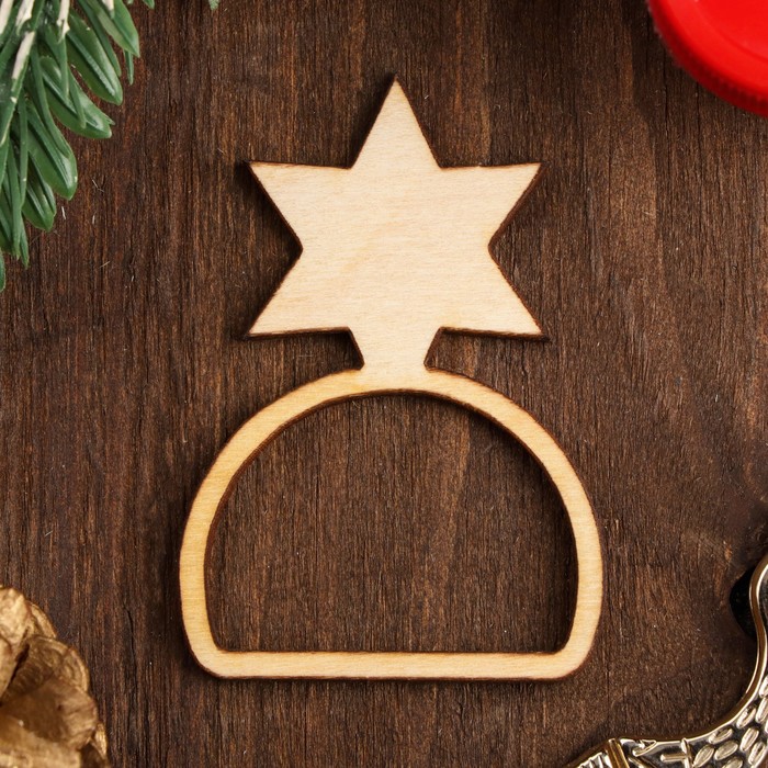 Кольца для салфеток новогодние "Звезды", 4шт, 46 х 67 мм