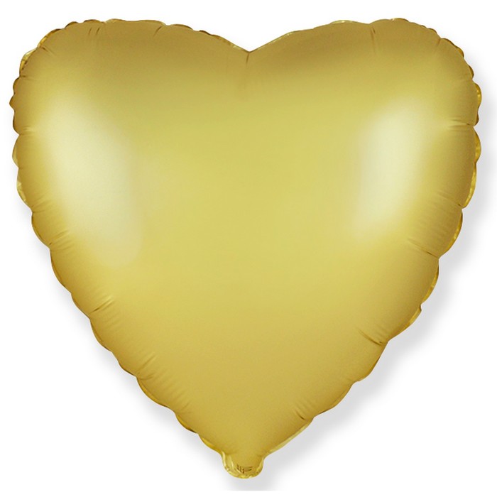 Шар фольгированный 18" «Золотой сатин», сердце - Фото 1