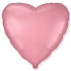 Шар фольгированный 18" «Розовый сатин», сердце - фото 10633942