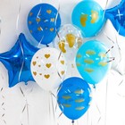 Шар фольгированный 18" «Синий», звезда (комплект 5 шт) - фото 24499290