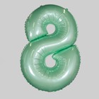 Шар фольгированный 40" «Цифра 8», мятный макарунс - фото 22347562