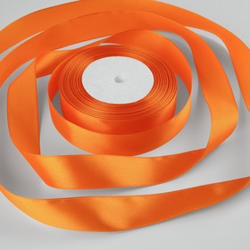 Лента атласная, 25 мм × 30 ± 1 м, цвет морковный