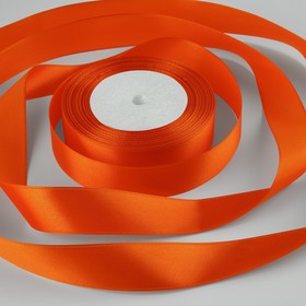 Лента атласная, 25 мм × 30 ± 1 м, цвет оранжевый