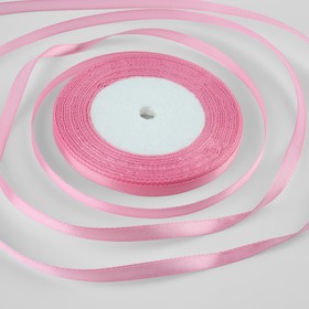Лента атласная, 6 мм × 30 ± 1 м, цвет светло-розовый