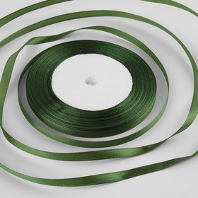 Лента атласная, 6 мм × 30 ± 1 м, цвет травяной
