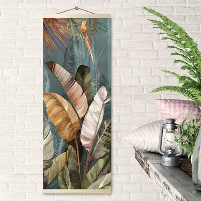Картина по номерам 35 × 88 см «Панно. Тропические листья» 27 цветов