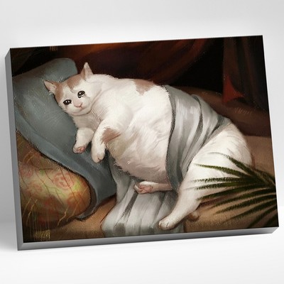 Картина по номерам 40 × 50 см «Толстый котик» 23 цвета