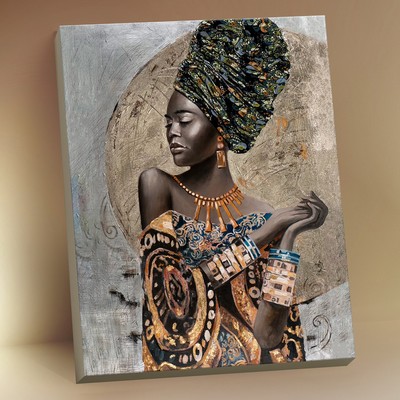 Картина по номерам с поталью 40 × 50 см «Африканская девушка» 21 цвет