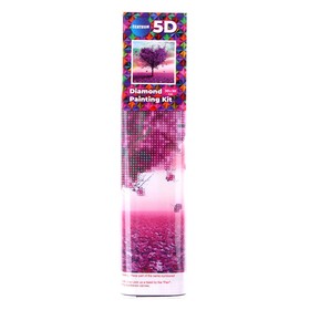 Алмазная мозаика 5D «Розовое дерево» 30 × 30 см, без подрамника, частичное заполнение