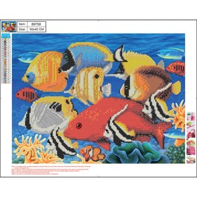 Алмазная мозаика 5D «Рыбки» 40 × 50 см, без подрамника, частичная выкладка