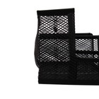 УЦЕНКА Подставка для канцелярских мелочей 3 отделения, сетка, черная - Фото 3