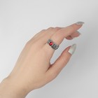 Кольцо «Япония» иероглифы, цвет красный в чернёном серебре, безразмерное - фото 8700837