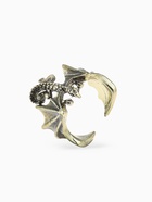 Кольцо «Япония» светящееся, дракон, синий в чернёном золоте, безразмерное - Фото 4