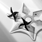 Серьги металл "Япония" сюрикены гвоздики, цвет чёрный - Фото 3
