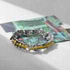 Браслет металл «Япония» отдыхающий дракон, цвет серебряно-золотой, 20 см - фото 319595377