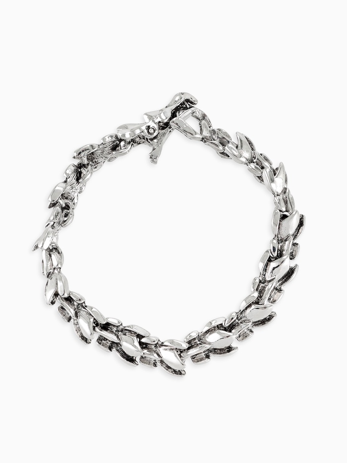 Браслет металл «Япония» отдыхающий дракон, цвет серебро, 20 см - Фото 1