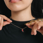 Кулон «Япония» рыбка, цвет красный в розовом золоте, 54 см - фото 23896284