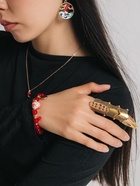 Браслет «Япония» кошечка с бусинами, цветной в золоте, 16 см - Фото 2