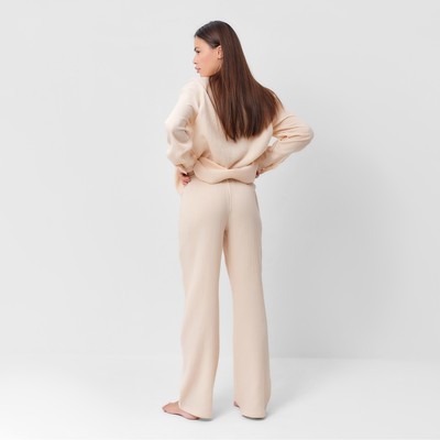 Пижама женская (рубашка, брюки) KAFTAN Basic, размер 44-46, молочная