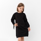 Платье для девочки MINAKU: Casual Collection, прямое, чёрное, рост 128 см - Фото 4