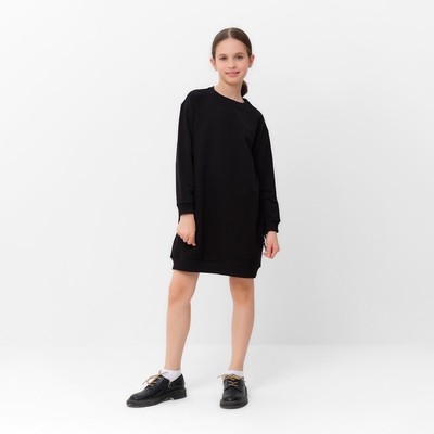 Платье для девочки MINAKU: Casual Collection, прямое, чёрное, рост 140 см
