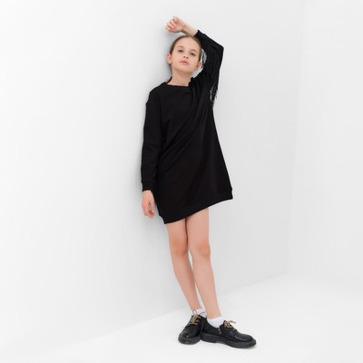 Платье для девочки MINAKU: Casual Collection, прямое, чёрное, рост 140 см