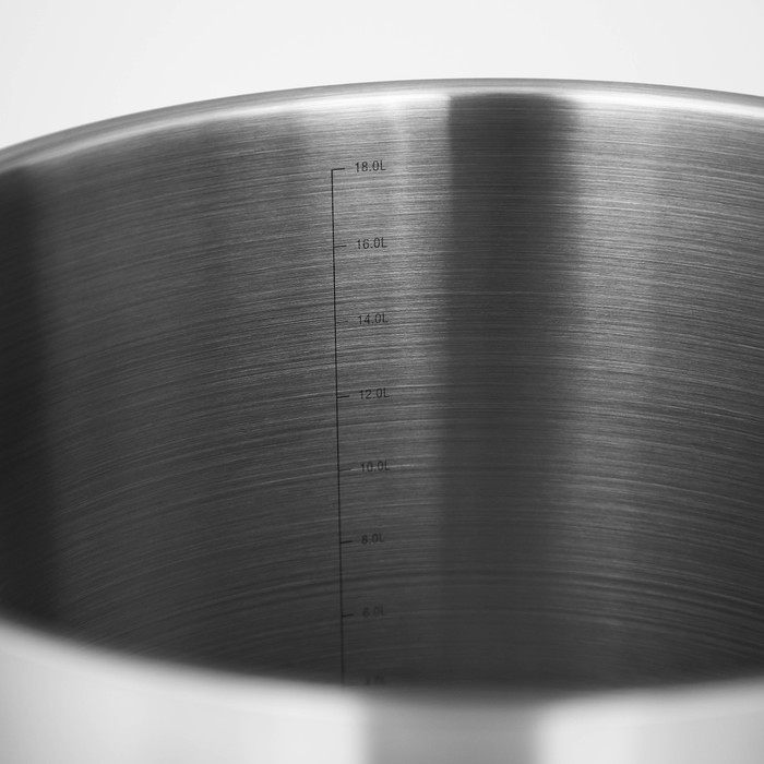 Кастрюля «Общепит», 20 л, d=32 см, h=25 см, металлическая крышка, индукция, с теплораспределительным слоем - фото 1907757000