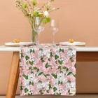 Дорожка на стол Этель «Попугай» 40×149 см, 80% хлопок, 20% пэ, сатин 110 г/м², розовая - Фото 1