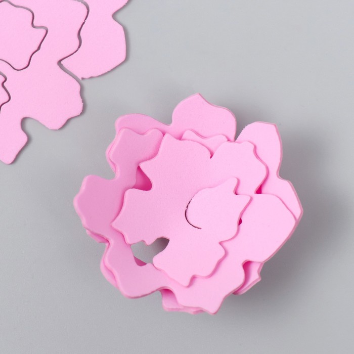 Заготовка из фоамирана «Цветок завиток» 10×9.5 см набор 5 шт. ребристые розовый яркий