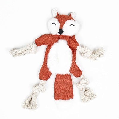 Игрушка текстильная «Лиса, с канатом, 26×28 см, с пищалкой, шуршащая