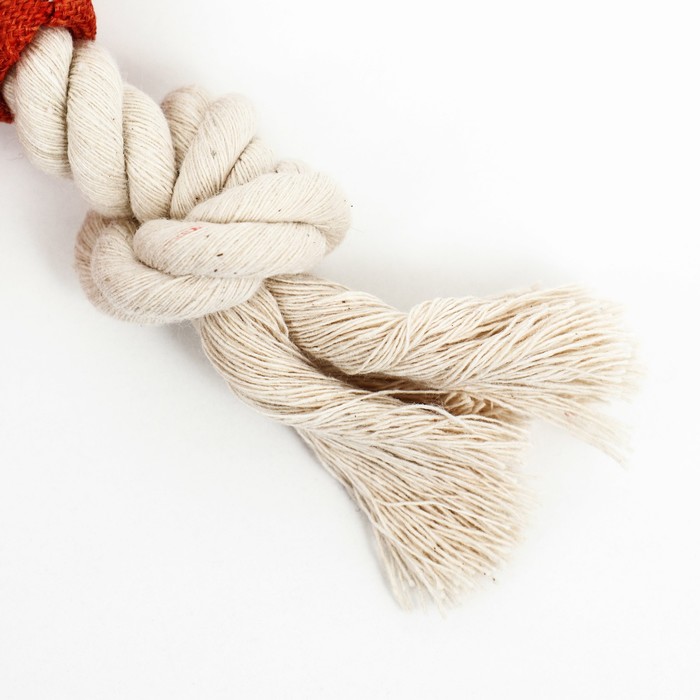 Игрушка текстильная с канатом "Лиса" с пищалкой, шуршащая, 26 х 28 см