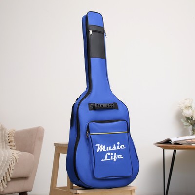 Чехол для гитары Music Life, премиум, синий, 106×43×12 см