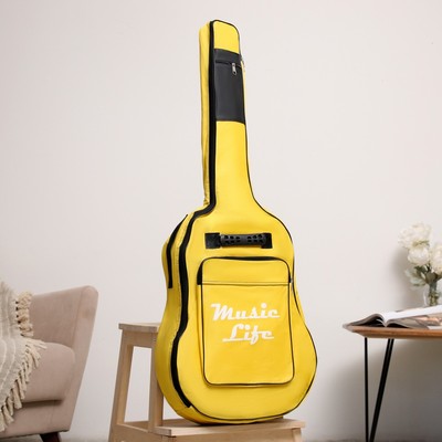Чехол для гитары Music Life, премиум, желтый, 106х43х12см