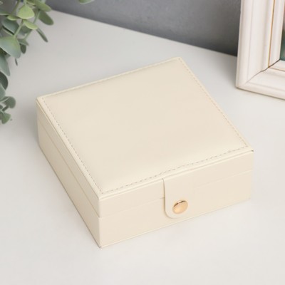 Шкатулка для украшений «Идиллия. Квадратная», искусственная кожа, белый, 5×12×12 см