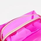 Косметичка на молнии, с ручкой, малиновая - Фото 5