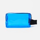 Косметичка на молнии, синяя - Фото 2