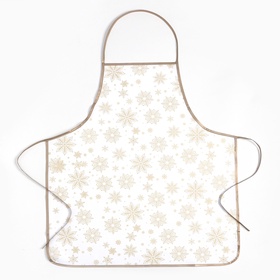 Фартук Доляна Снежинки золотые 70×80 см, 100% п/э