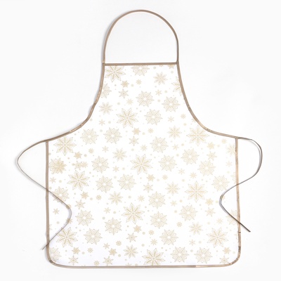 Фартук Доляна Снежинки золотые 70×80 см, 100% п/э