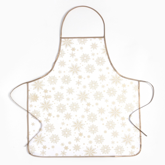 Фартук Доляна Снежинки золотые 70×80 см, 100% п/э